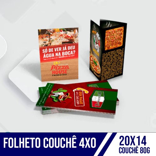 Folheto Couchê 80g 14X20 4x0 1Mil